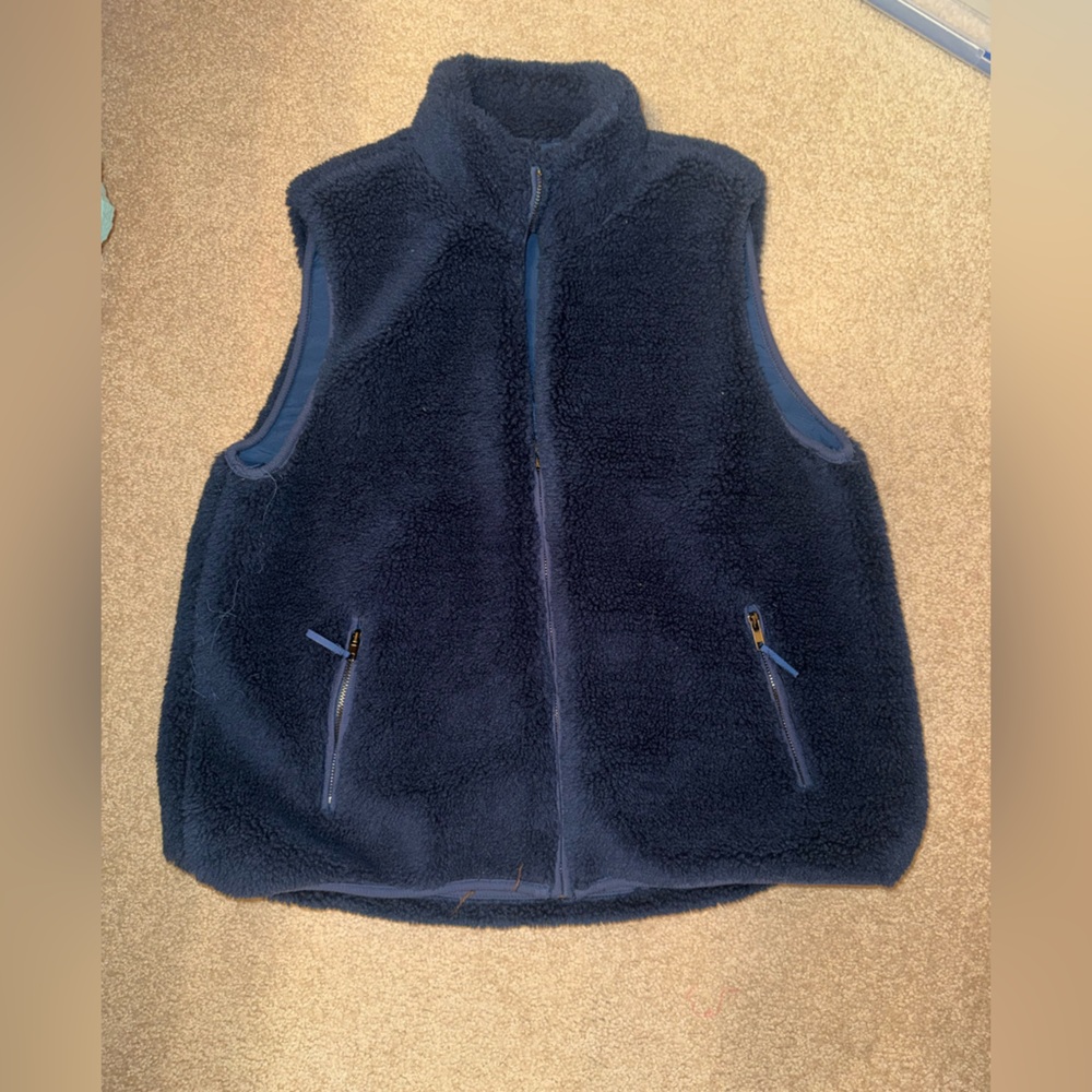 Betsey boutique women’s Navy Sherpa Fleece Vest